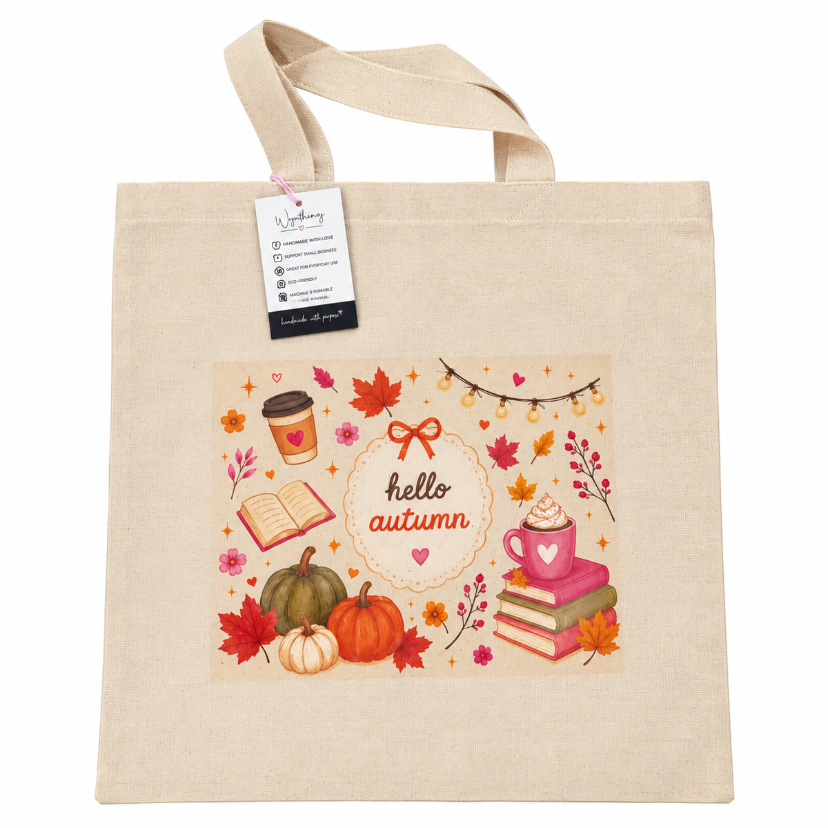 Hello Autumn Book Lover Tote Bag