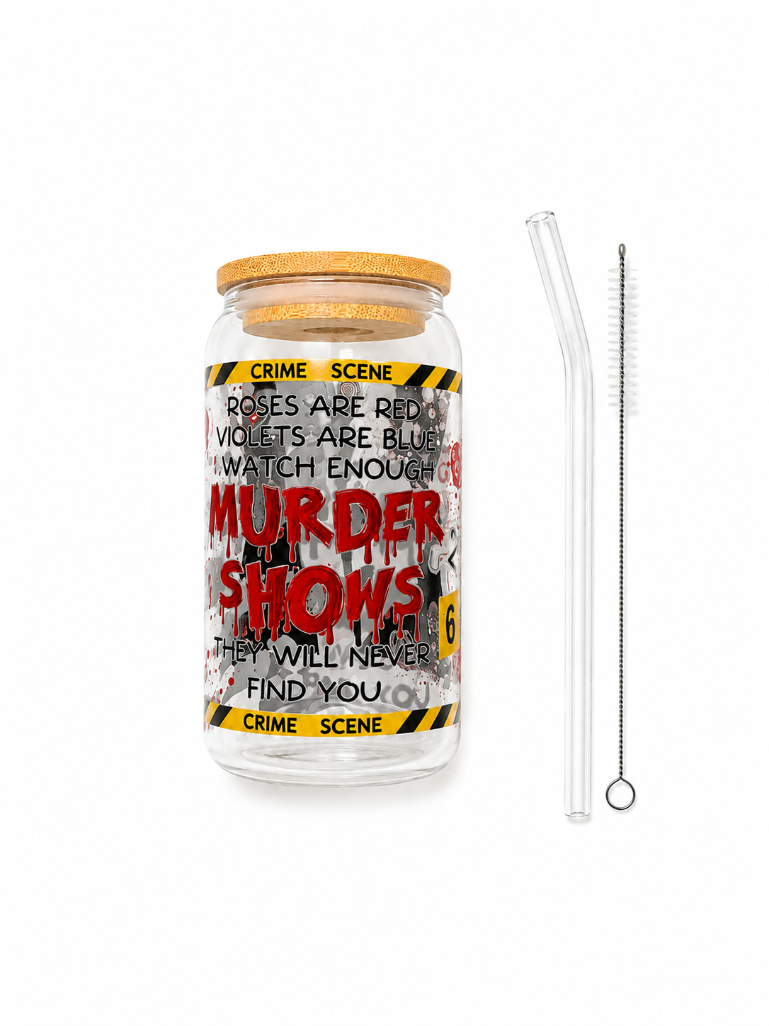 True Crime Murder Shows Glass Tumbler